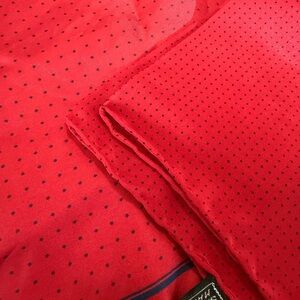 Vintage Red Polka Dot Silk Pocket Squares 2 Squares